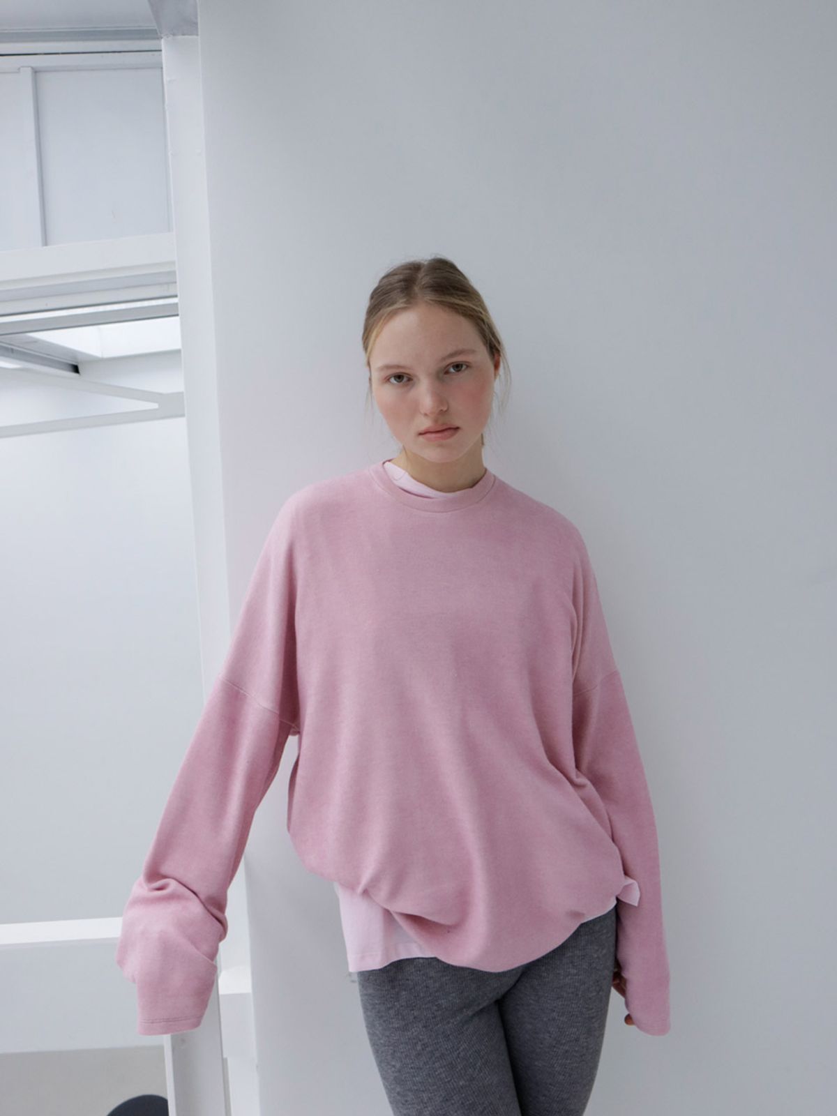 수수무(SUSUMU) RECYCLED WARM TEE - pink