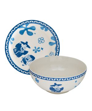 스폰지밥&뚱이 청화백자 대접 접시세트