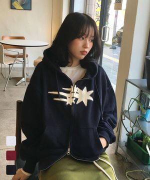 3STAR APPLIQUE HOODIE ZIP UP_3colors(NG2GSUM490A)