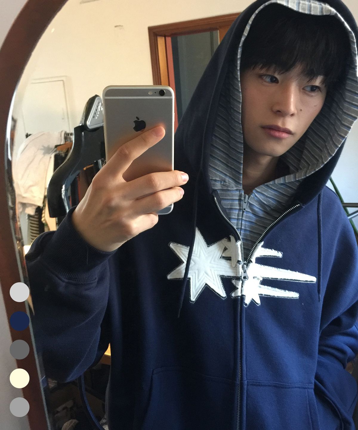 나이스고스트클럽(NICEGHOSTCLUB) 3STAR APPLIQUE HOODIE ZIP UP_5colors(NG2GSUM490A)