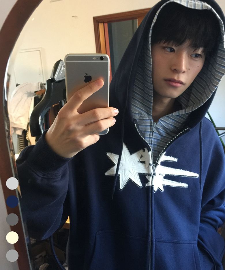 3STAR APPLIQUE HOODIE ZIP UP_5colors(NG2GSUM490A)