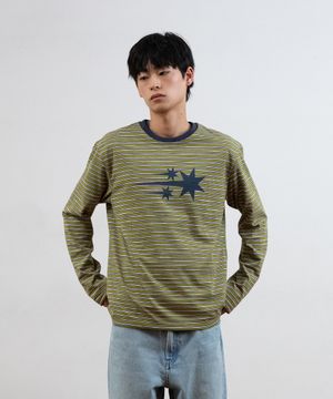 STRIPE 3STAR LS TEE_GREEN(NG2GSUT562A)