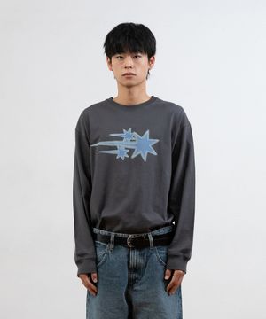 DRAWING 3STAR LS TEE_CHARCOAL(NG2GSUT560A)