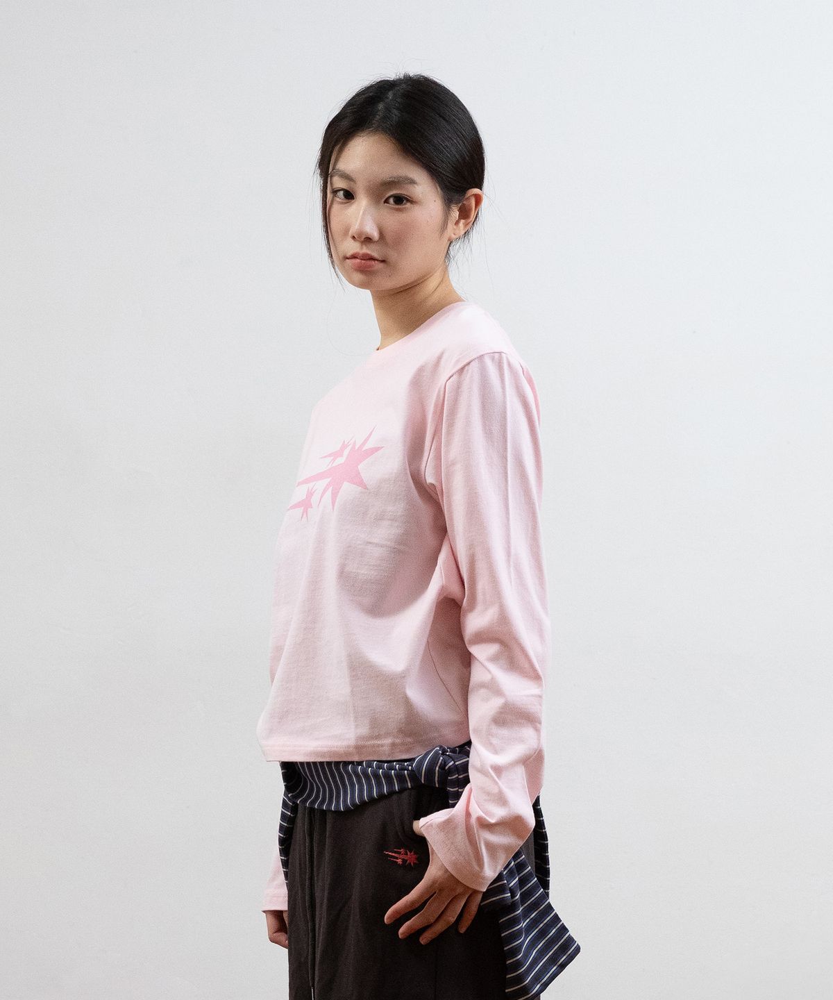나이스고스트클럽(NICEGHOSTCLUB) 3STAR LS TEE_LIGHT PINK(NG2GSUT561A)
