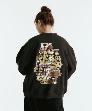 밀리터리 베어 맨투맨 (블랙)