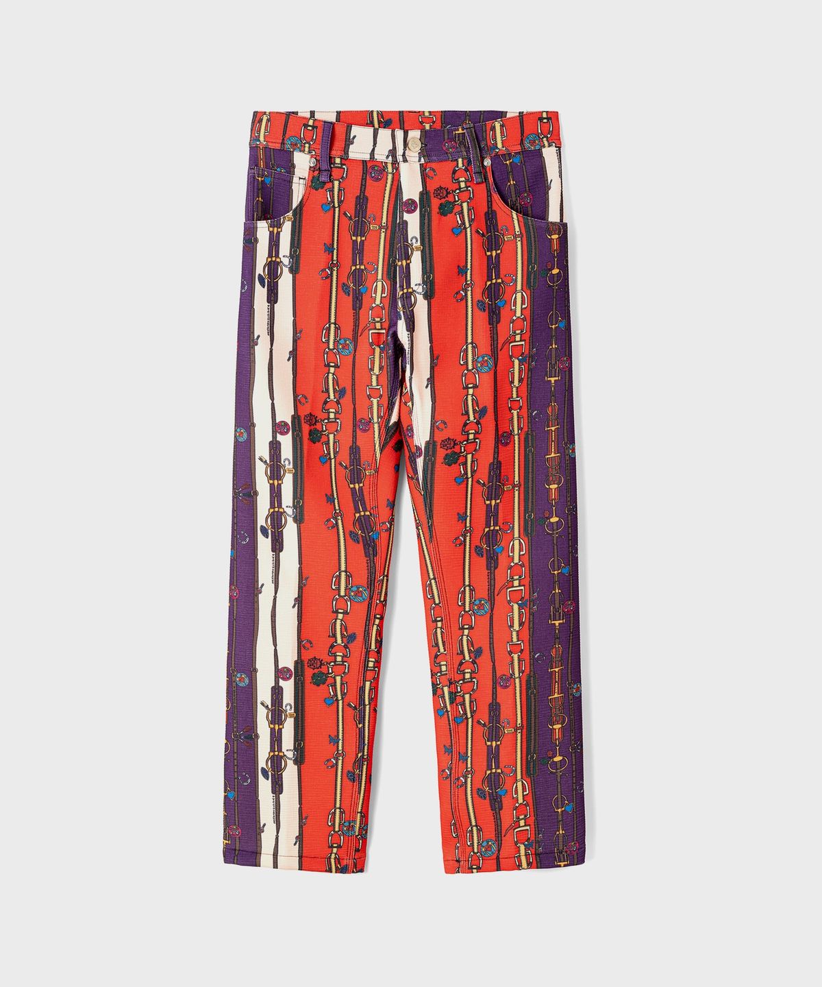 알레산드로 엔리케즈(ALESSANDRO ENRIQUEZ) (W) 버클 그래픽 프린트 트라우저 RED MIX BUCKLE GRAPHIC PRINT TROUSERS