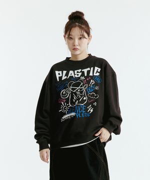 플라스틱 베어 맨투맨 (블랙)