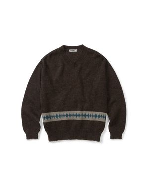 Kidmohair v-neck knit / Brown
