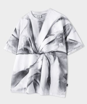 타이다이 물나염 오버핏 반팔 티셔츠 [아이보리]