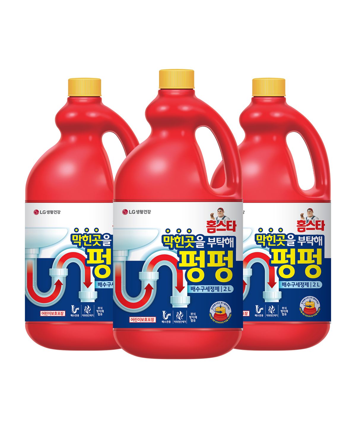 홈스타(HOMESTAR) 막힌 곳을 부탁해 펑펑 배수구세정제 뚫어뻥 2L x 3개
