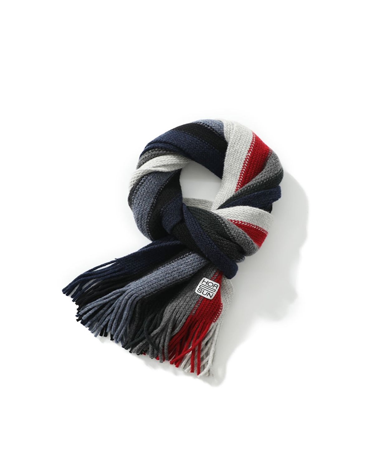 홀리선(HORLISUN) Skiff Superfine Wool Stripe Knit Muffler