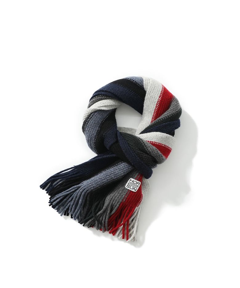Skiff Superfine Wool Stripe Knit Muffler