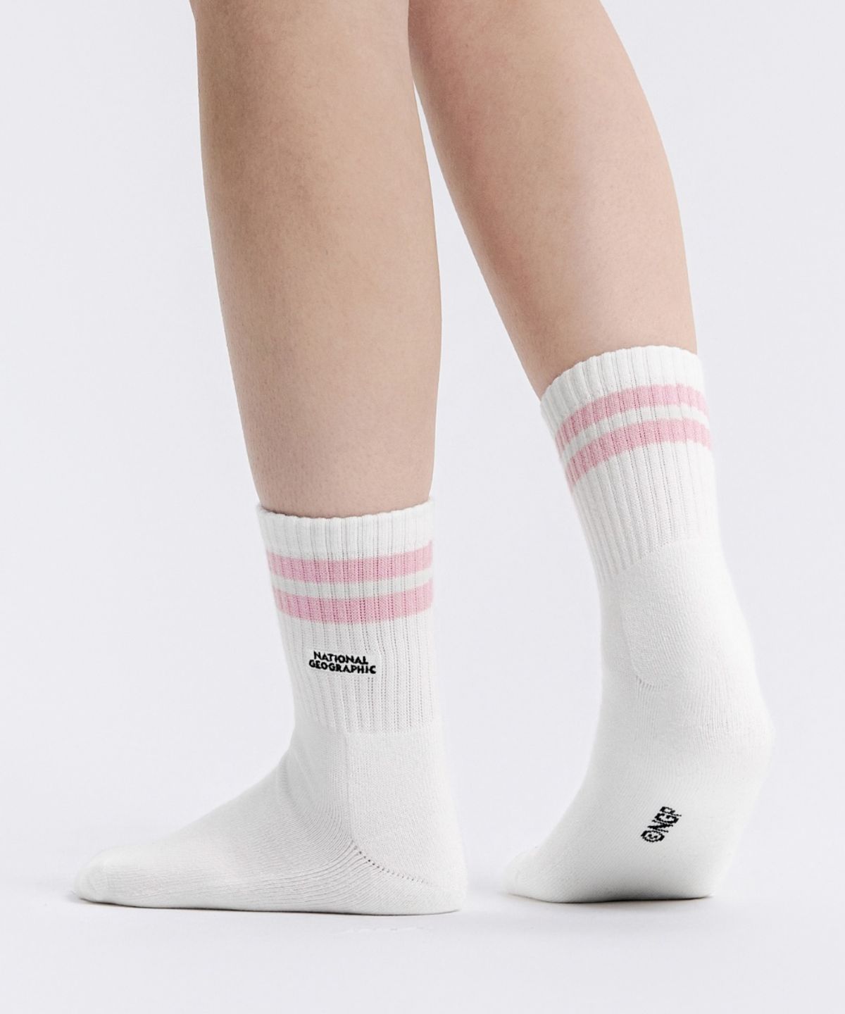 내셔널지오그래픽(NATIONALGEOGRAPHIC) N265ASO040 스트라이프 미들 삭스 PINK