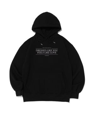 메종 라이크유 레터링 오버핏 후드티 (블랙)