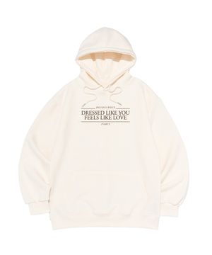 메종 라이크유 레터링 오버핏 후드티 (아이보리)