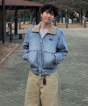 워크 자켓_워싱 블루