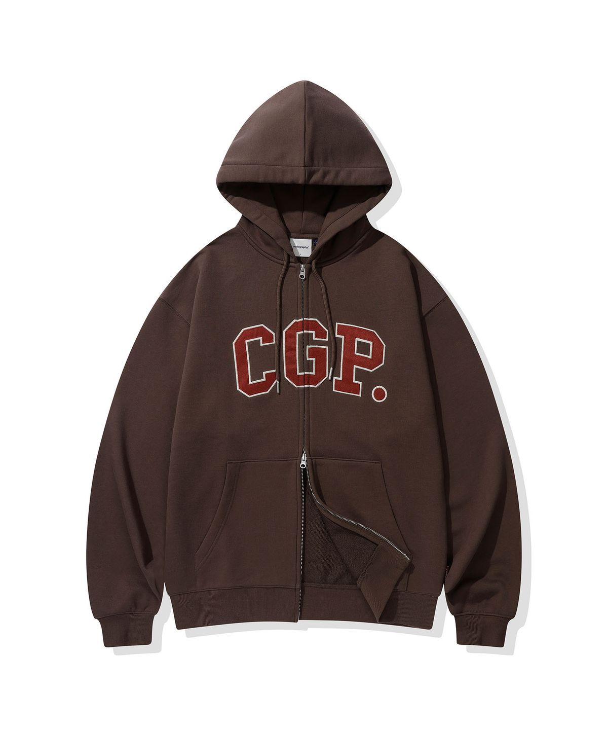 코드그라피(CGP) CGP 아치 로고 후드 집업_초코 브라운