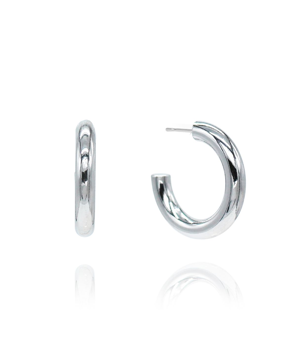 디모멘트(DMOMENT) Gloss Dome 링 귀걸이 (Rhodium plated)