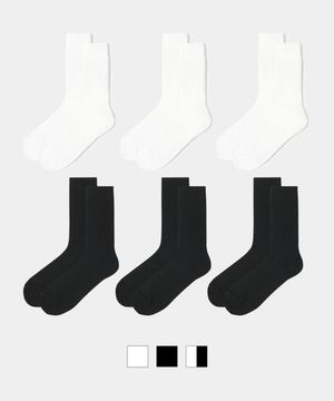 [6PACK] 베이직 골지 장목 양말