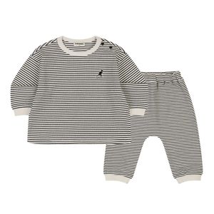 [베이비] 리브드 스트라이프 세트웨어 SA 0A02 블랙