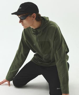 베이직 트레커 하프집업 스트레치 후디 (Khaki)