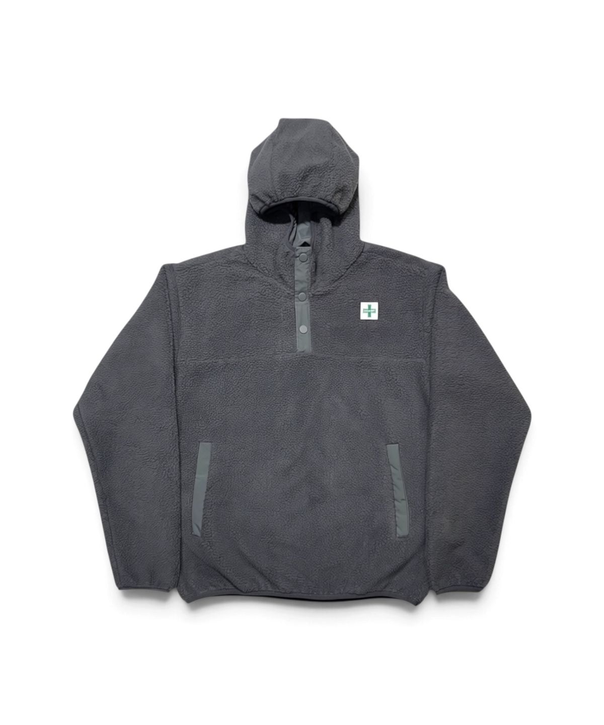 본슬리피(BORN SLIPPY) Calm Texture Hooded Fleece Anorak (Charcoal)