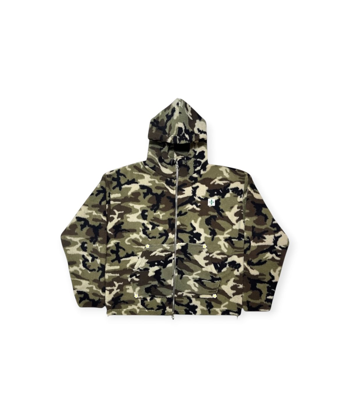 본슬리피(BORN SLIPPY) Soft Camo Essential Fleece Hoodie (Khaki)