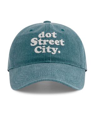 DOT 워싱 자수 볼캡-블루그린