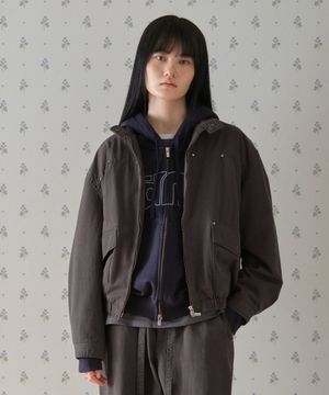 WASHED COTTON JACKET_CHARCOAL