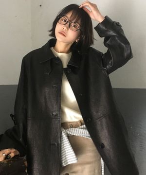 [쁨이 PICK] FAUX LEATHER HALF JACKET_BLACK