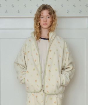 ROSE FLEECE JACKET_IVORY