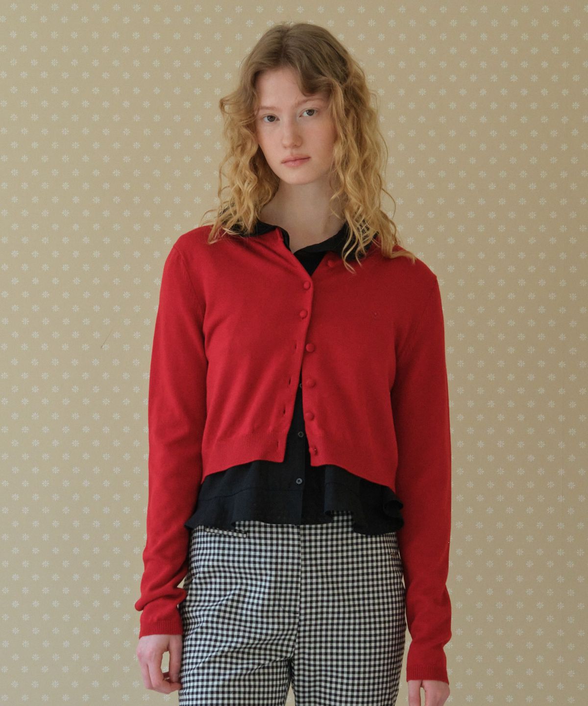 튜드먼트(TTUDEMENT) DAILY WOOL KNIT CARDIGAN_RED