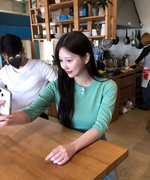 [쁨이 PICK] DAILY 3/4 SLEEVE KNIT TOP_GREEN