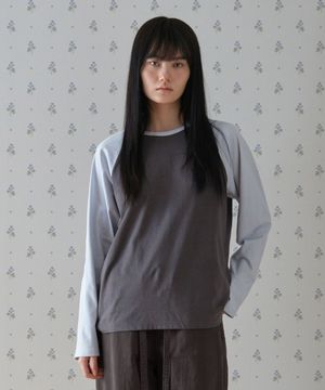 50s EMBROIDERED LONG SLEEVE T-SHIRT_CHARCOAL