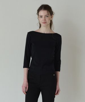 50s EMBROIDERED 3/4 SLEEVE T-SHIRT_BLACK