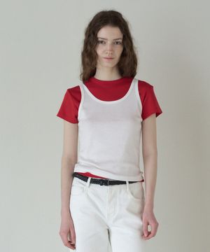50s EMBROIDERED SLEEVELESS T-SHIRT_WHITE