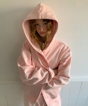 [쁨이 PICK] TT LOGO HOODED ZIP-UP_LIGHT PINK