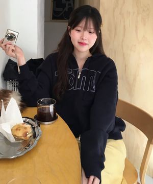 [쁨이 PICK] TT LOGO HOODED ZIP-UP_NAVY