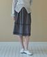 CHECK TIERED SKIRT NAVY