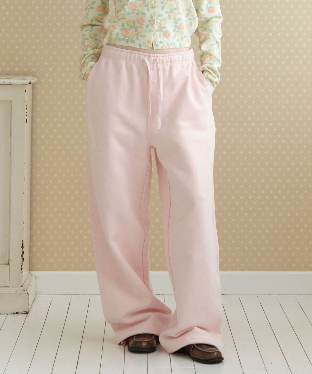 튜드먼트(TTUDEMENT) TT LOGO SWEATPANTS_LIGHT PINK