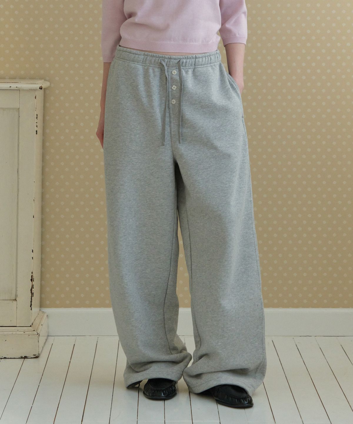 튜드먼트(TTUDEMENT) TT LOGO SWEATPANTS_MELANGE GREY