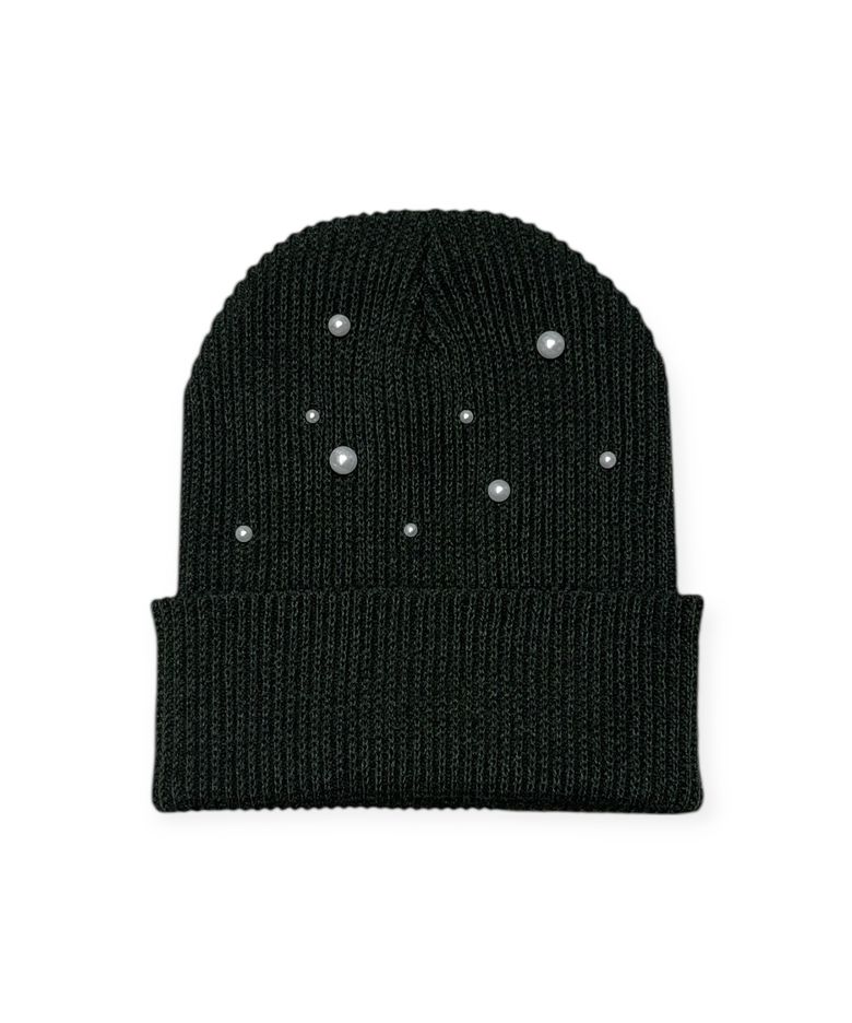 Stardust Rib Knit Beanie (Khaki)