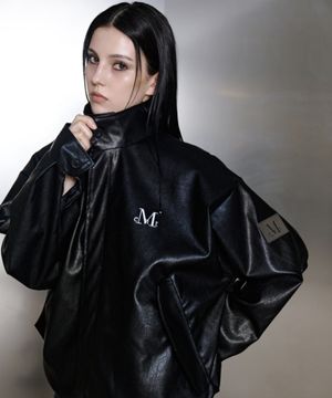 루드 레더 하이넥 블루종 가죽자켓 남녀공용