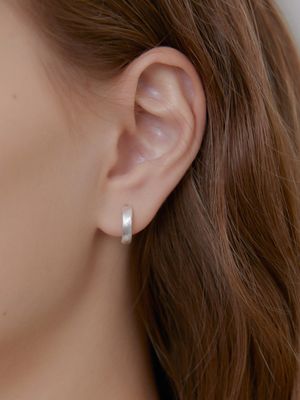 [Silver925]Flat round drop earring