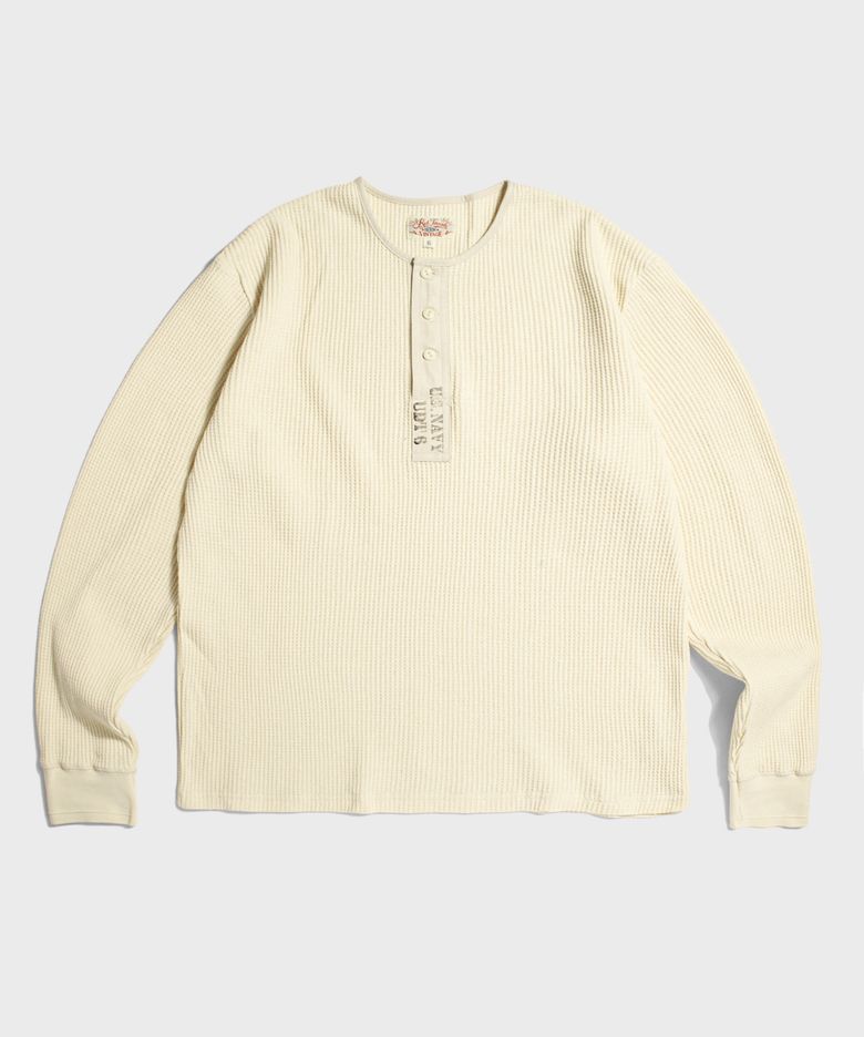 USN Waffle Henley Shirt Cream