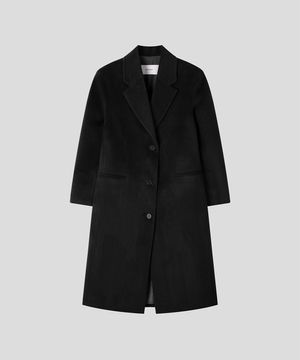 클래식 알파카 울 싱글 롱 코트 [블랙]