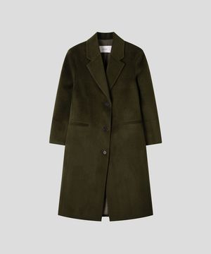 클래식 알파카 울 싱글 롱 코트 [카키]