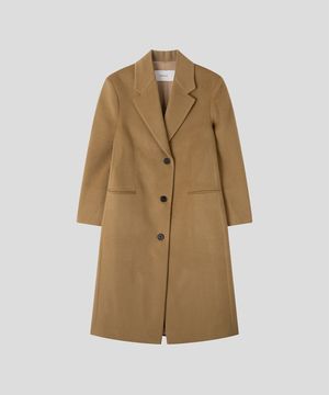 클래식 알파카 울 싱글 롱 코트 [카멜]