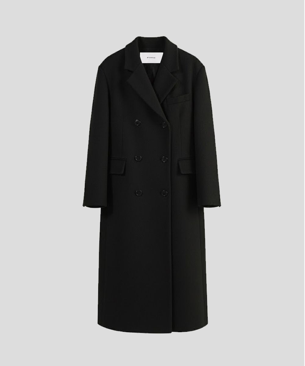 Anna Double Long Coat BLACK source detail 59