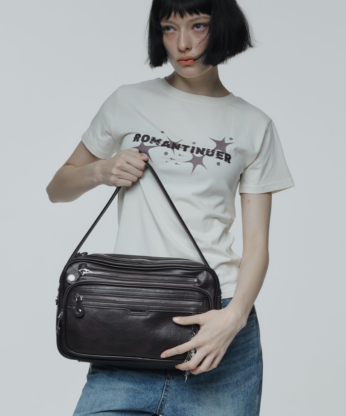 로맨티누어(ROMANTINUER) Layer Multi-pocket Bag (Brown)